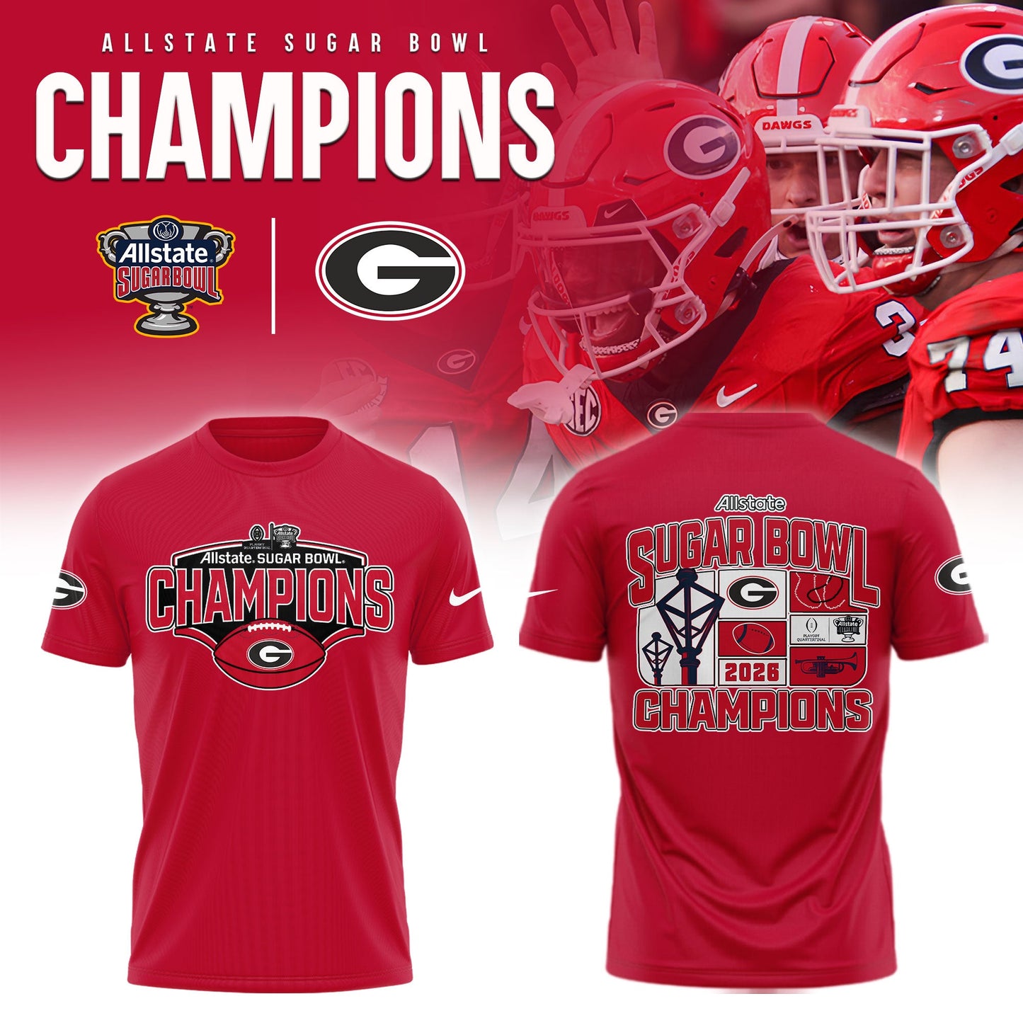 _Georgia Bulldogs 2026 Sugar Bowl Champions Limited Shirt