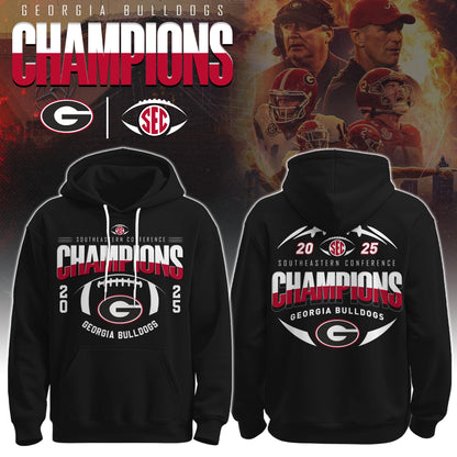 UGA 2025 SEC Football Conference Champions Hoodie Limited Edition