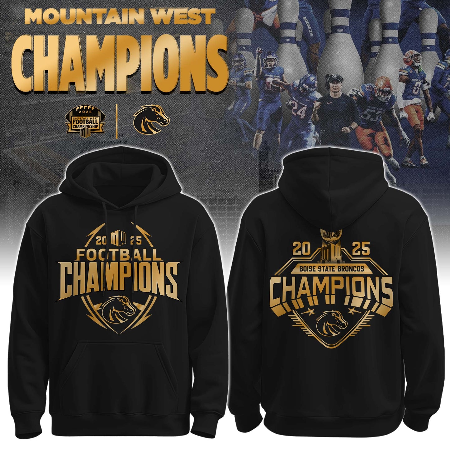 Boise State Broncos Champions Hoodie Ver 2