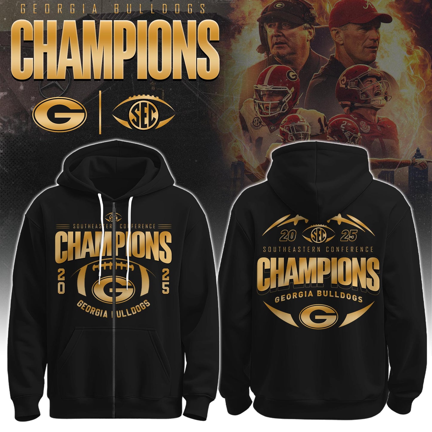 Georgia Champions Zip Hoodie Ver 2