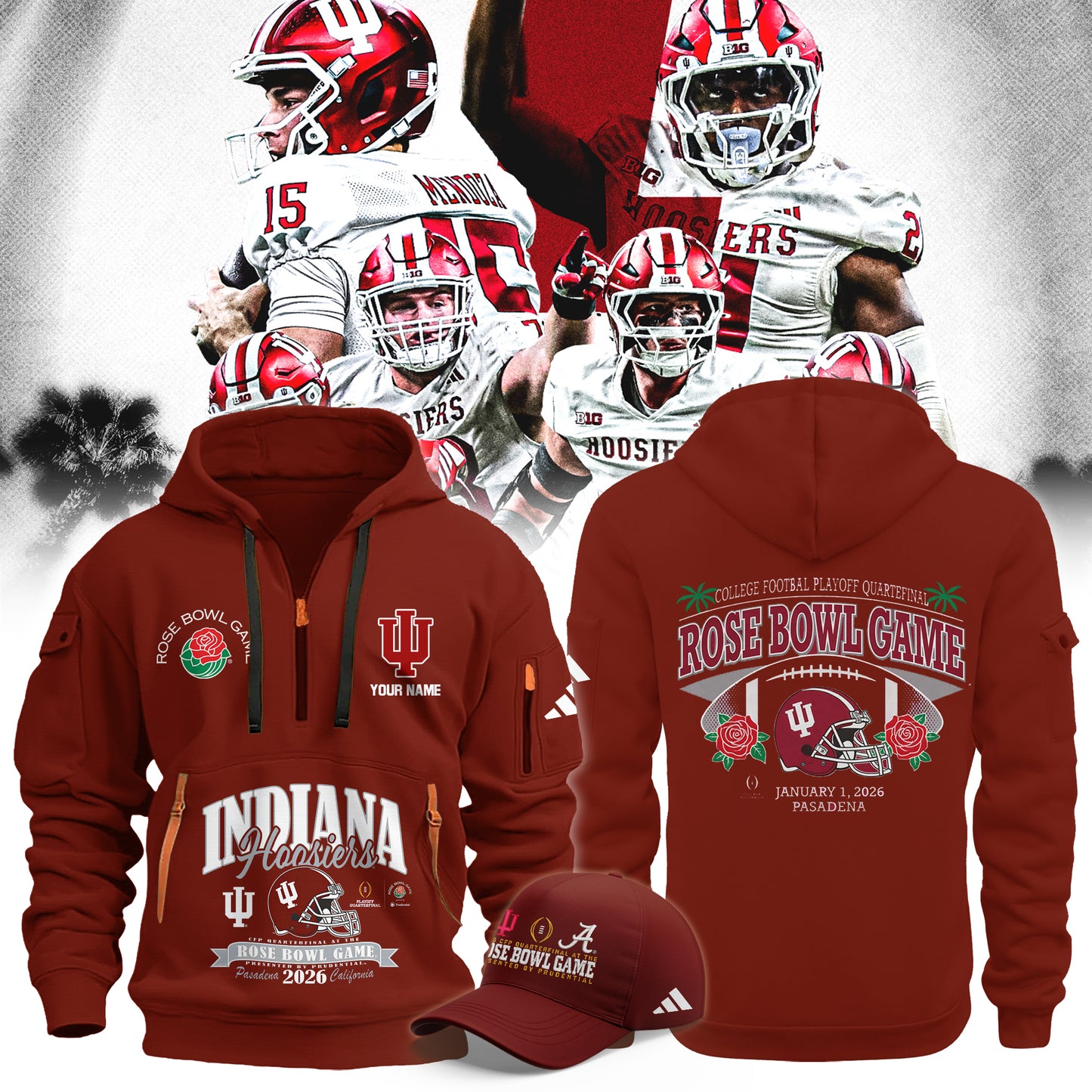 Indiana Hoosiers 2026 Rose Bowl Limited New Hoodie