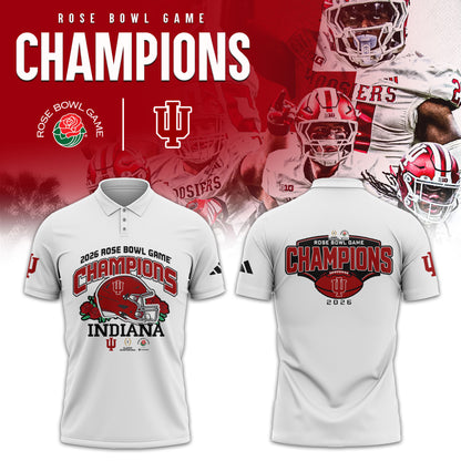 Indiana Hoosiers 2026 Rose Bowl Champions Limited Polo Shirt v2