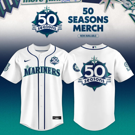 Seattle Mariners 50 Seasons Celebration Special Edition Jersey – White