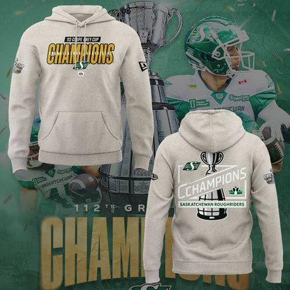 Limited Edition Roughriders 2025 Grey Cup Champions Hoodie-KC11172514