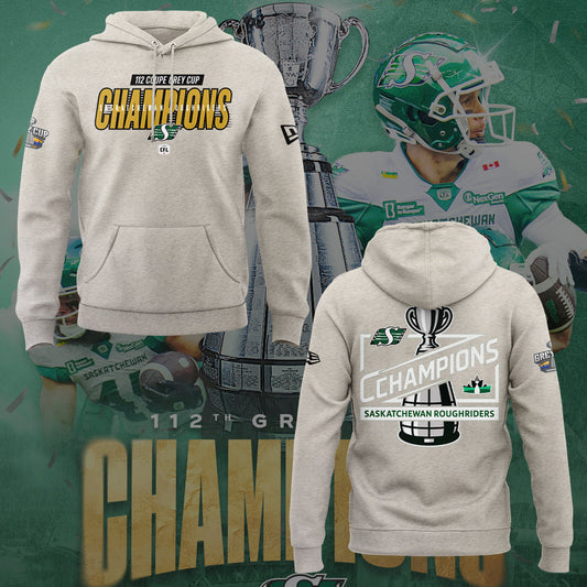 Limited Edition Roughriders 2025 Grey Cup Champions Hoodie-KC11172514