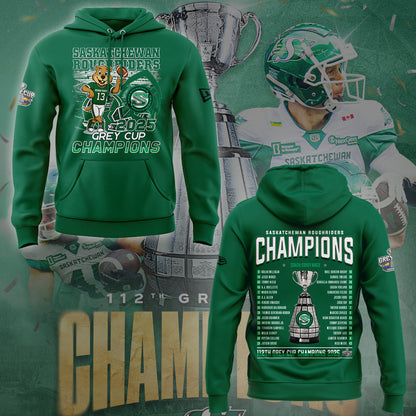 Limited Edition Roughriders 2025 Grey Cup Champions Hoodie-KC11172528
