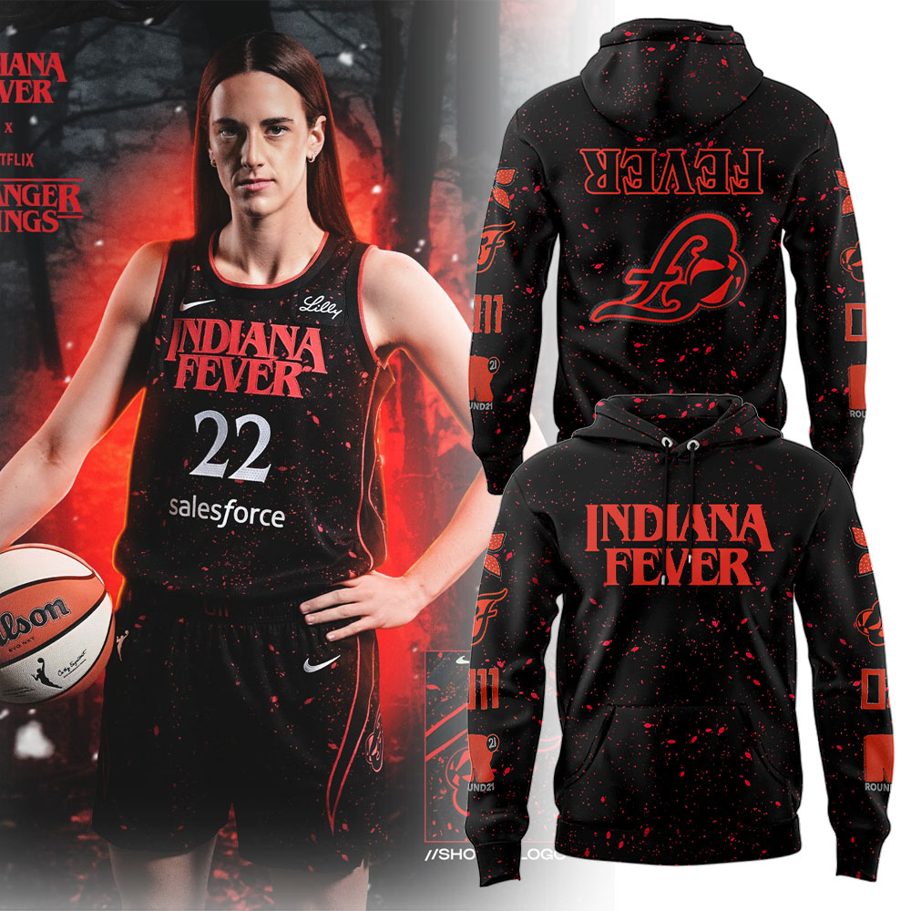 Indiana Fever x Stranger Things Rebel Swingman 2025 Hoodie