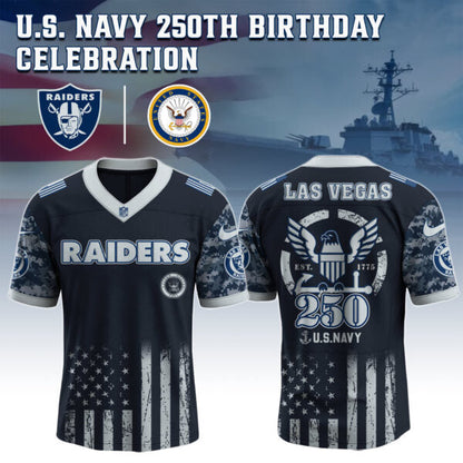 Las Vegas Raiders x U.S. NAVY 250TH Birthday Special Edition Jersey - Tycheco