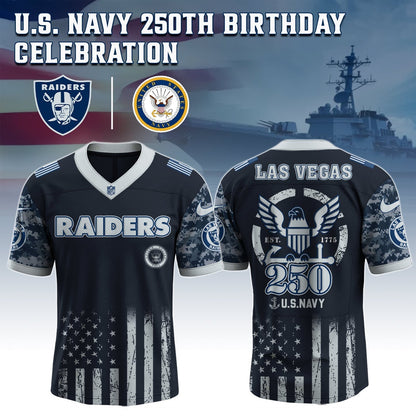 Las Vegas Raiders x U.S. NAVY 250TH Birthday Special Edition Jersey - Tycheco