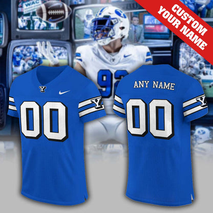 BYU Football Blue 1996 Throwback Limited Custom Jersey-MPU07062401