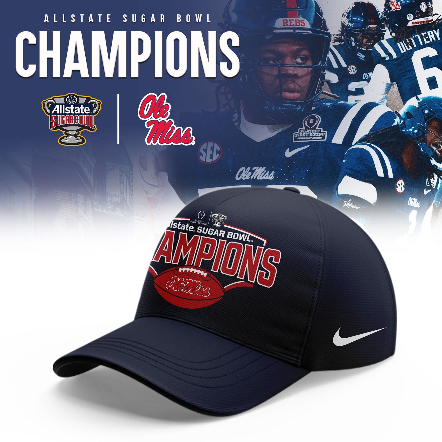 Ole Miss Rebels 2026 AllState Sugar Bowl Champions Limited Hoodie