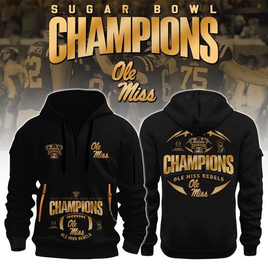 Ole Miss Rebel Rebels Football Sugar Bowl Champions Special Hoodie Limited Edition