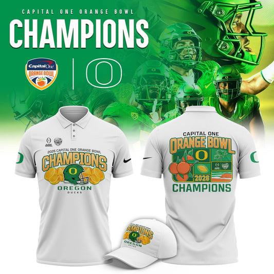 Oregon Ducks 2026 Orange Bowl Champions Limited Polo Shirt