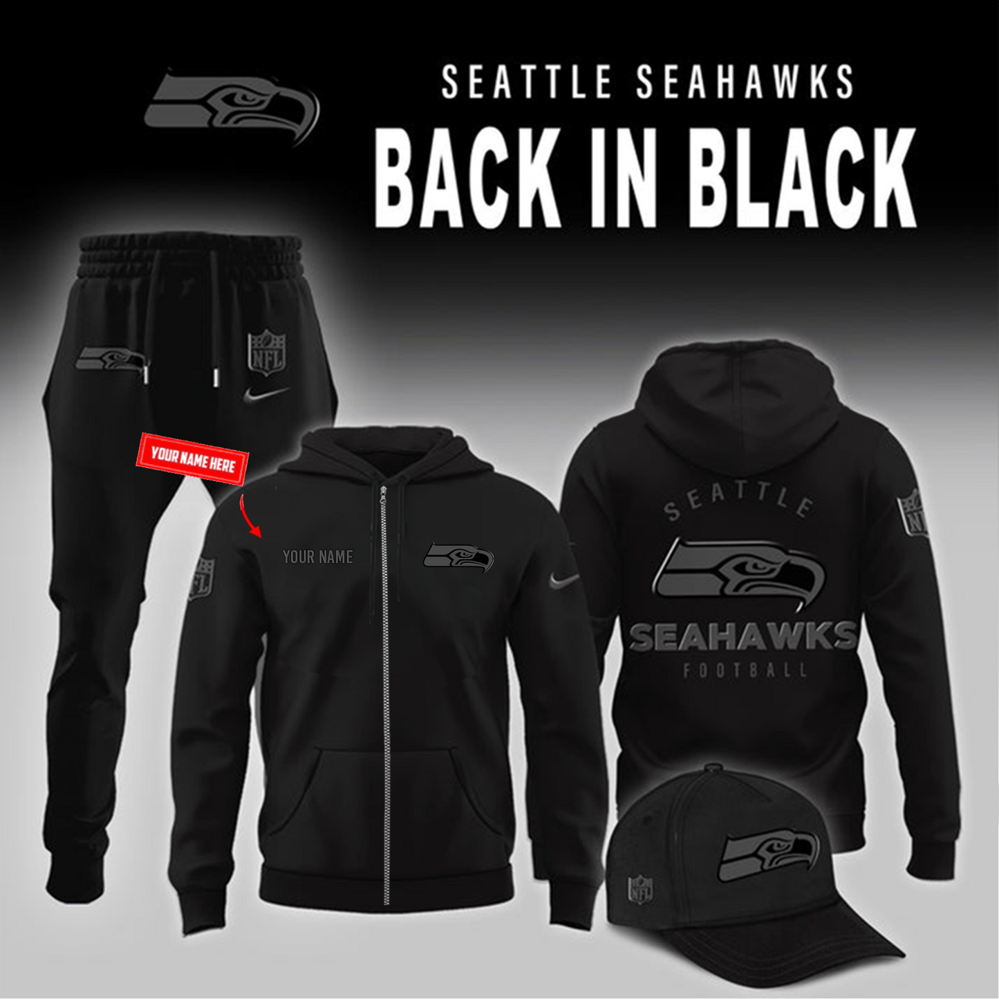 Seattle Seahawks 2026 Back In Black Limited Edition ZIP