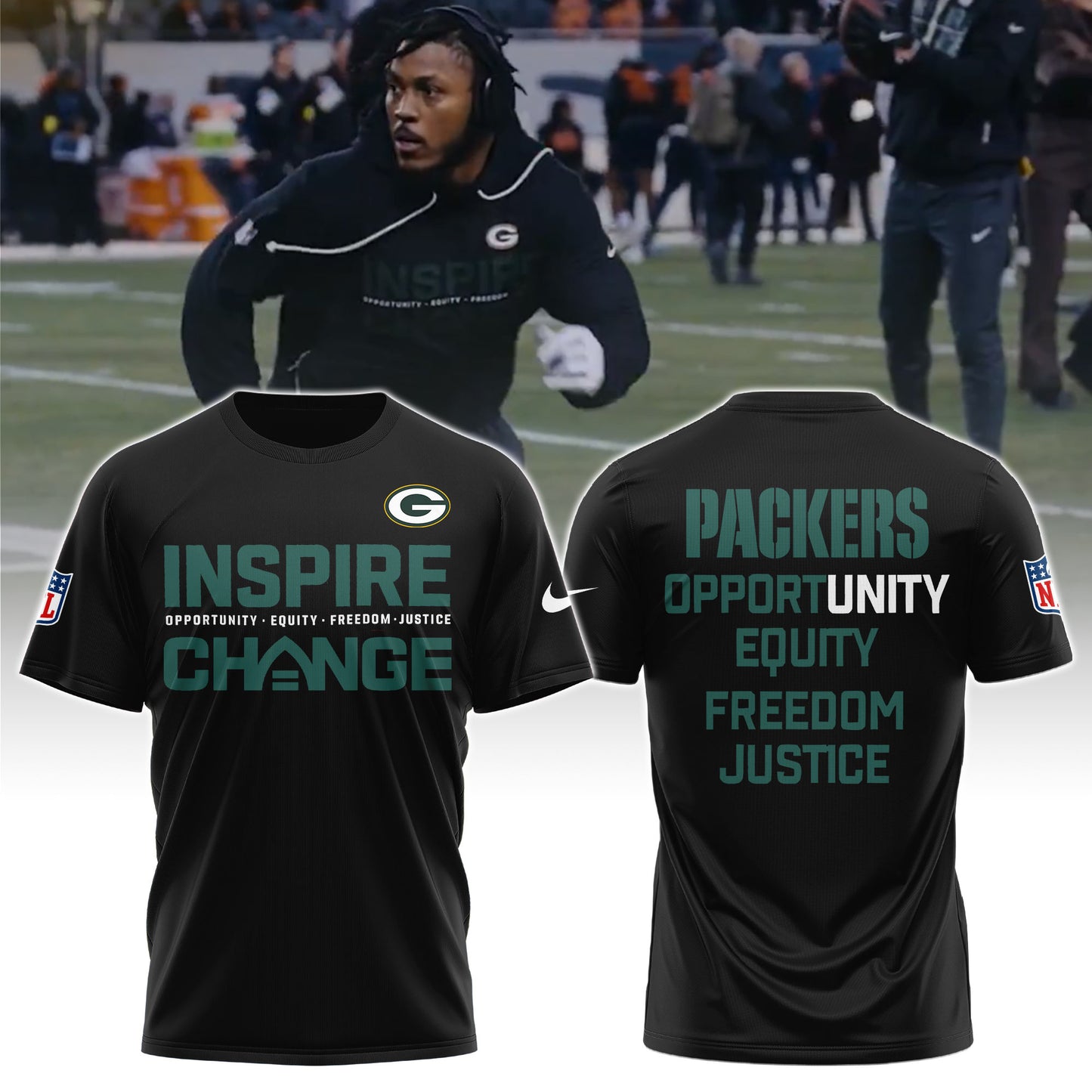 Green Bay Packers Inspire Change Limited Editions Tshirt 2025