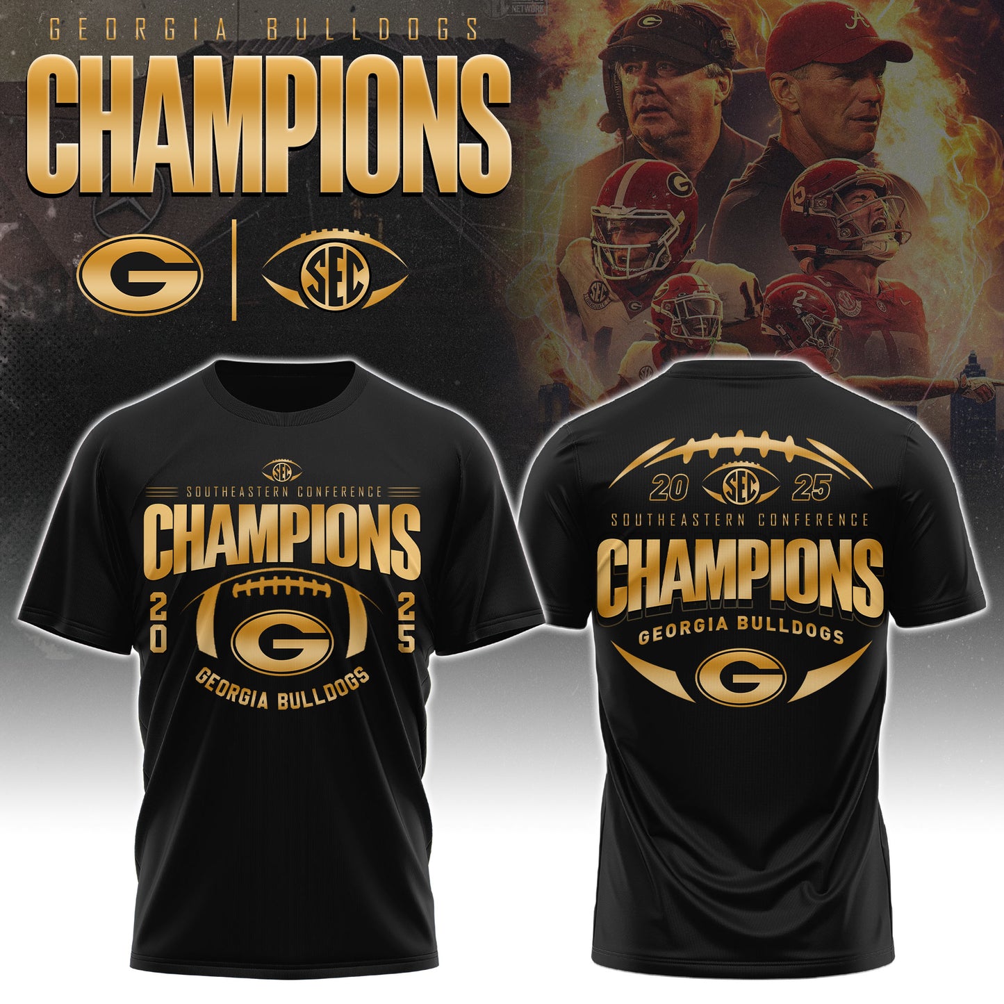 UGA 2025 SEC Football Conference Champions T-Shirt Limited Edition