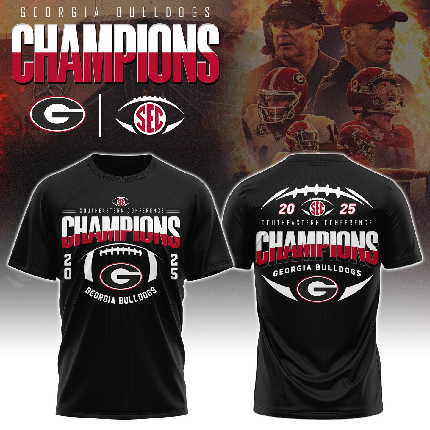 UGA 2025 SEC Football Conference Champions T-Shirt Limited Edition