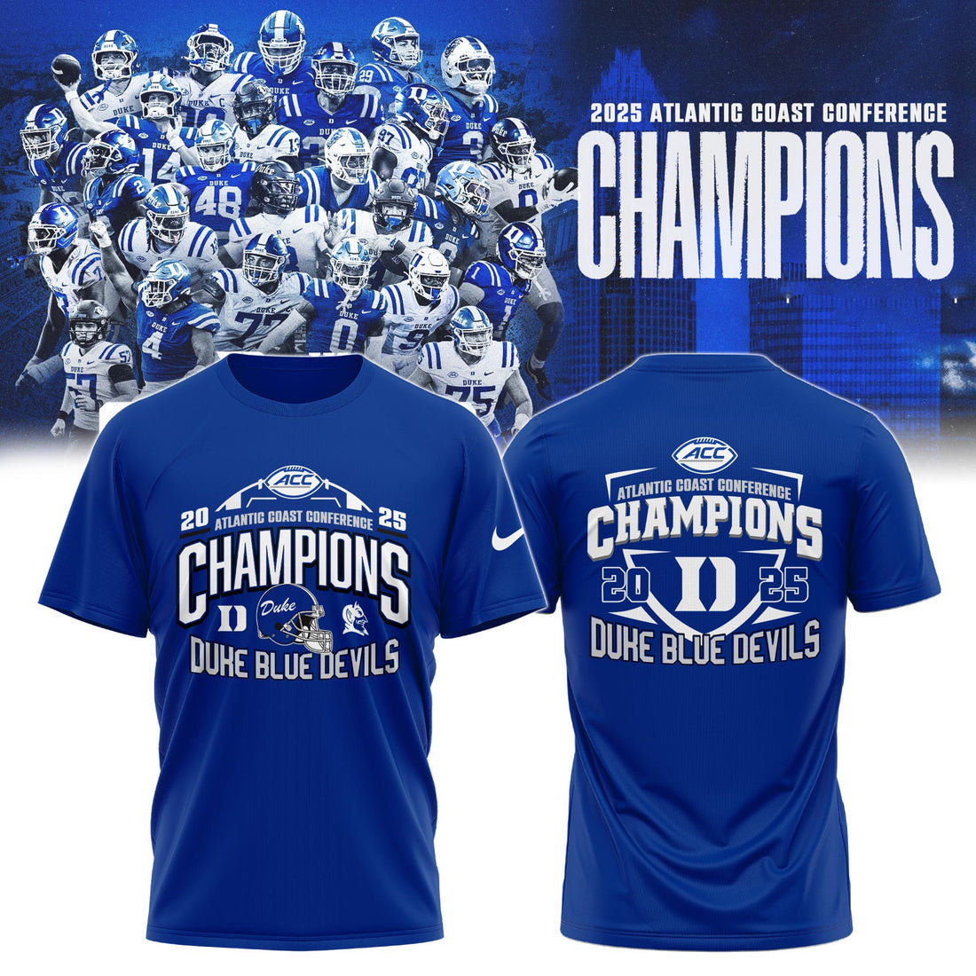 Duke Football 2025 ACC Champs Tshirt