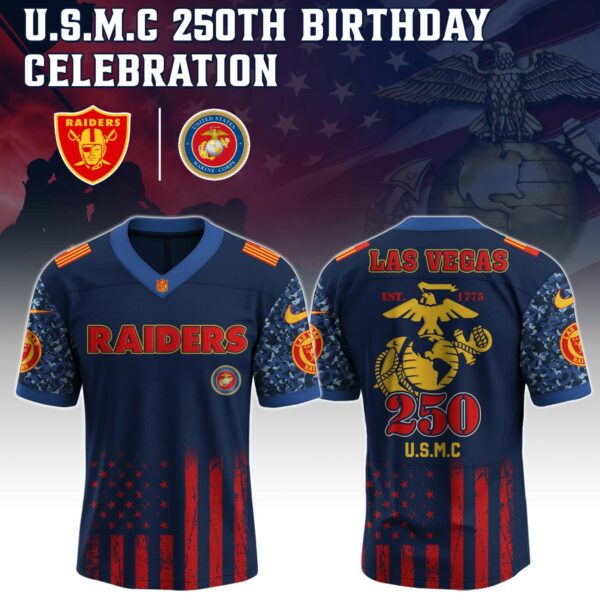 Las Vegas Raiders x U.S.M.C 250TH Birthday Special Edition Jersey - Tycheco