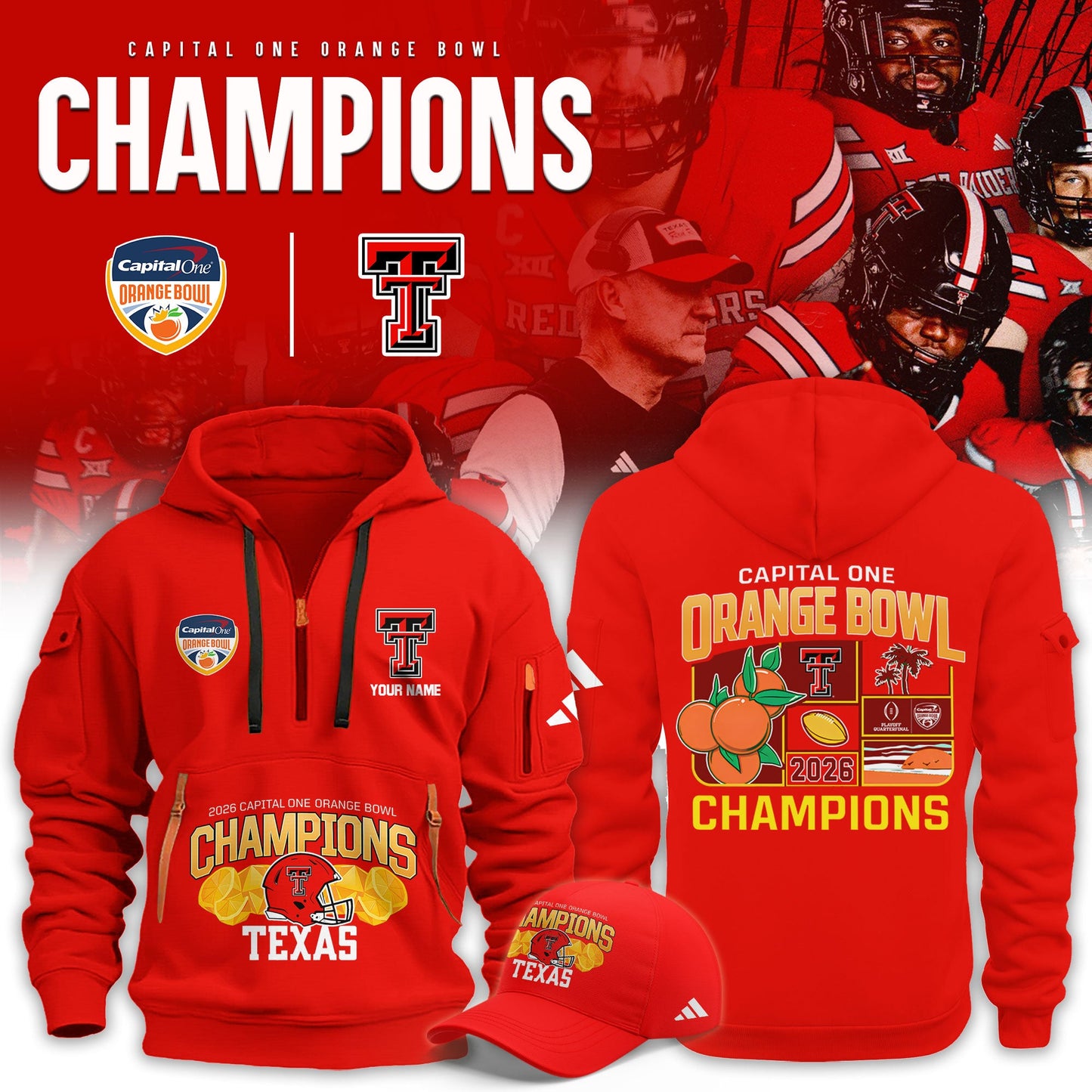 _Texas Tech 2026 Orange Bowl Champions Limited New Hoodie