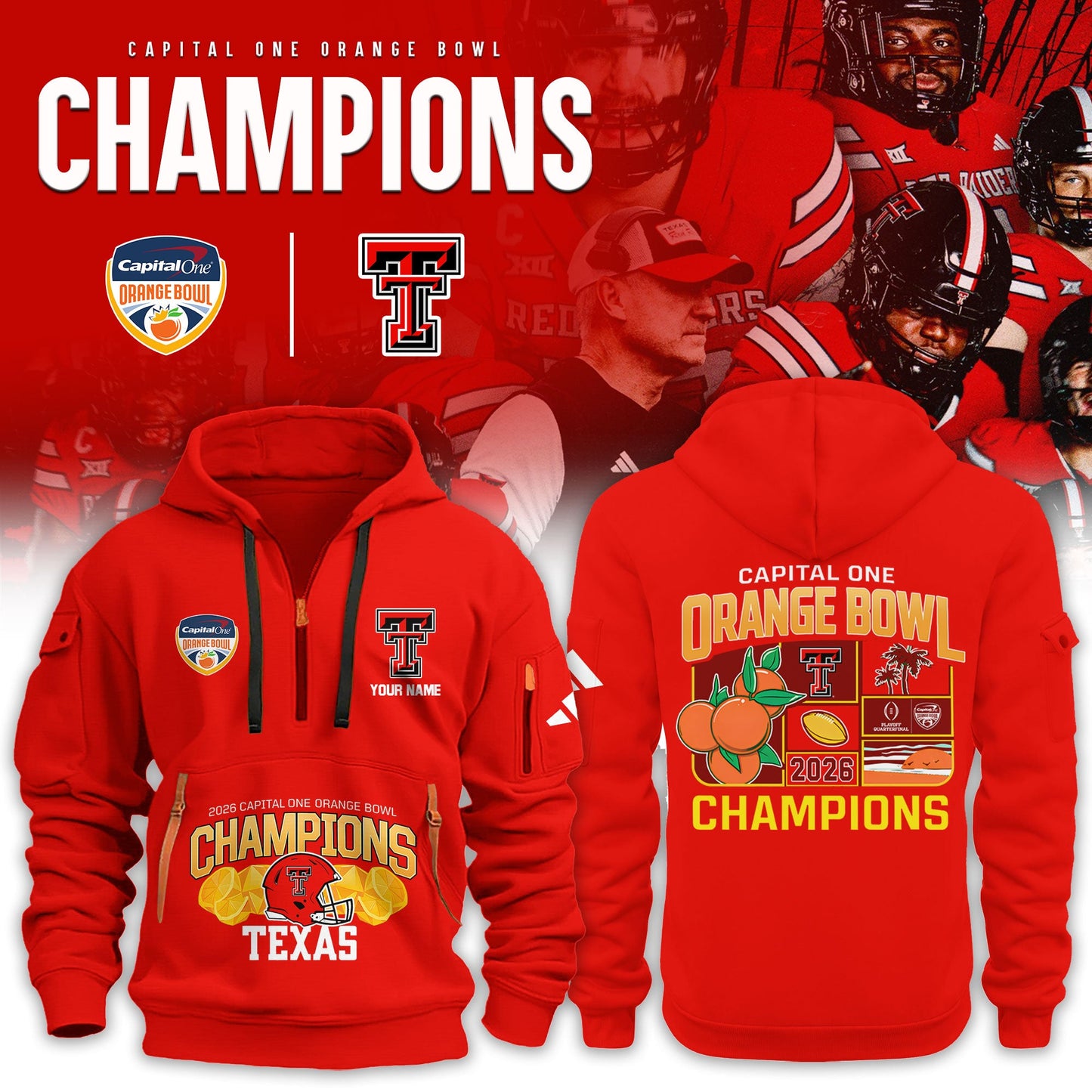 _Texas Tech 2026 Orange Bowl Champions Limited New Hoodie