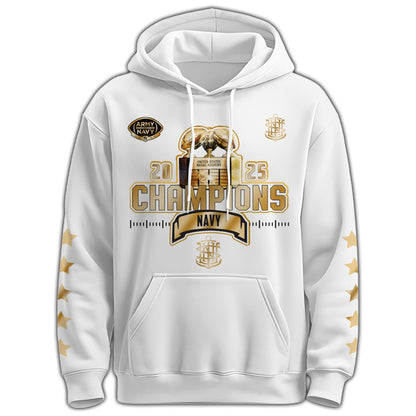 Navy Midshipmen Special Back to Back CIC trophy Champions 2025 Hoodie