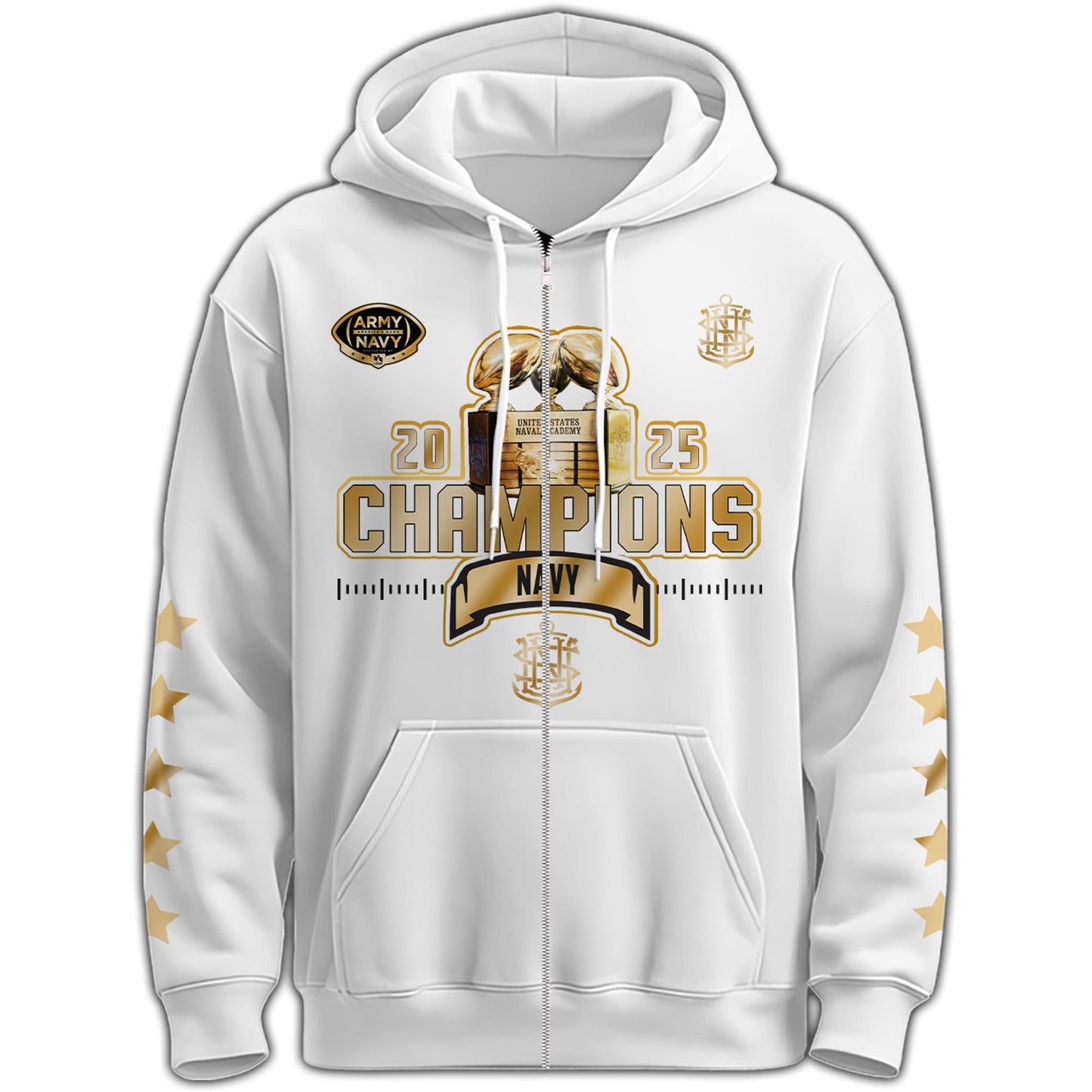 Navy Midshipmen Special Back to Back CIC trophy Champions 2025 Zip Hoodie