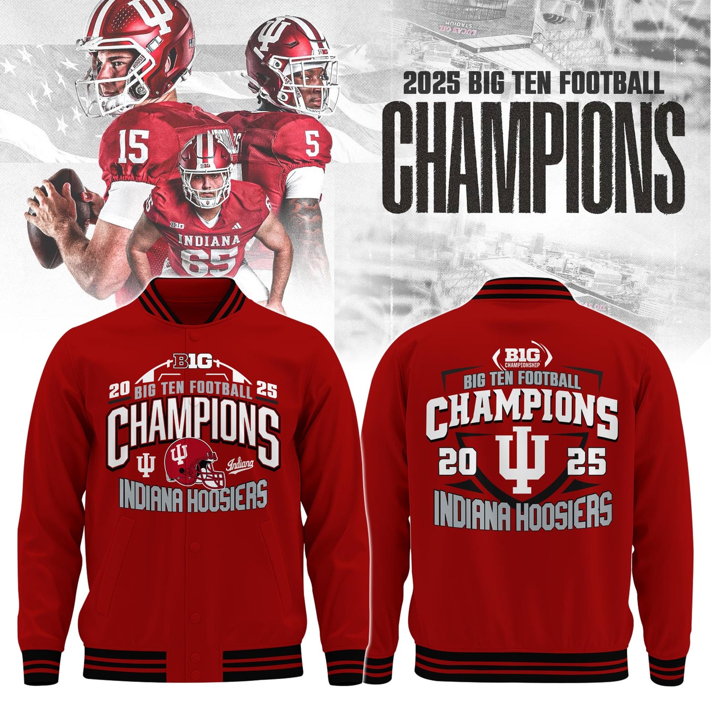 IU 2025 Big Ten Football Conference Champions Bomber Limited Edition