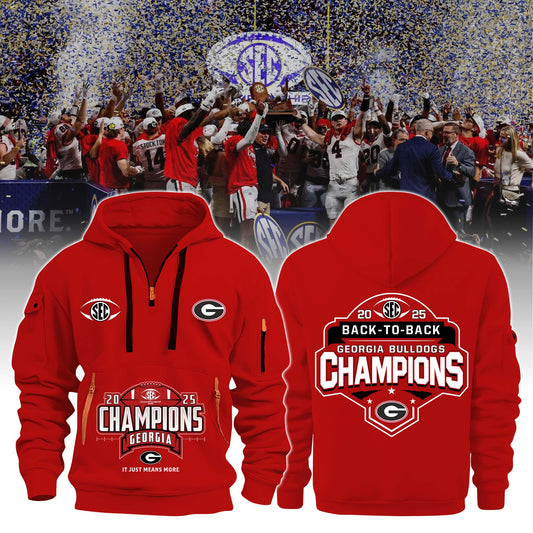 ..Georgia Bulldogs 2025 SEC Champions Limited New Hoodie