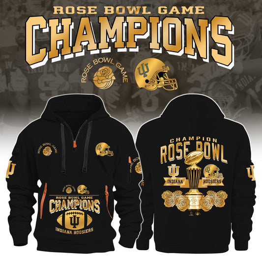 Indiana Hoosiers 2026 Rose Bowl Limited Half Zip Hoodie