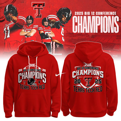 . TTU 2025 Big 12 Conference Football Champions Hoodie Limited Edition