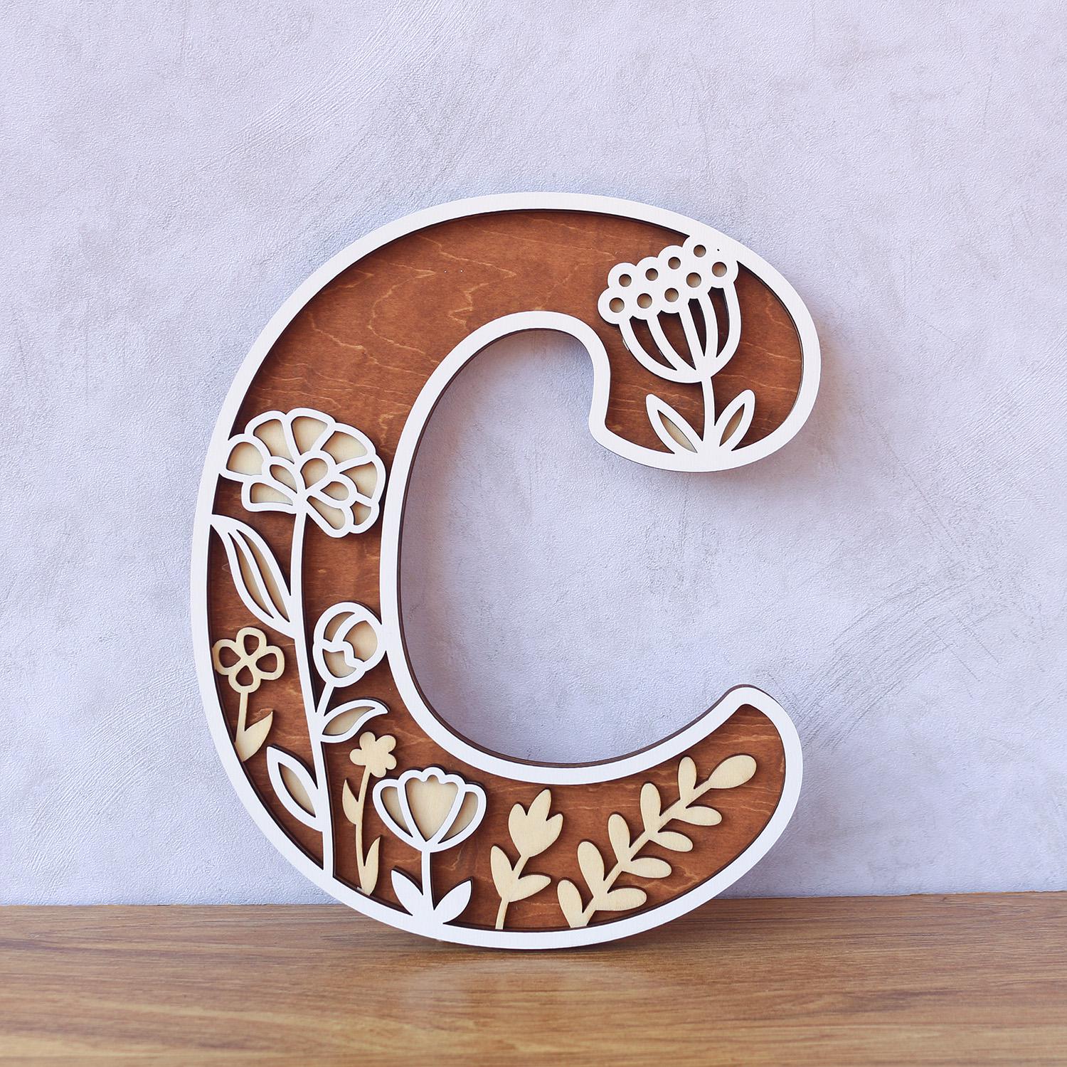 Wildflower Nursery Name Sign - Floral Wall Letters - 3D Wooden Wall Art - Baby Girl Room Decor - Baby Shower Gift - Baby Girl Gifts