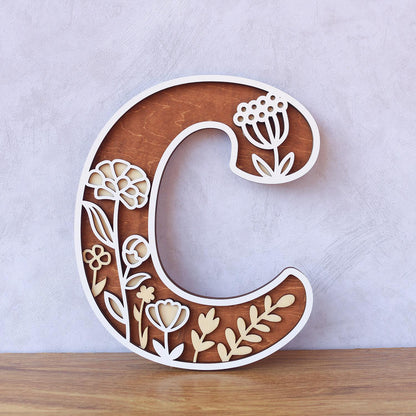Wildflower Nursery Name Sign - Floral Wall Letters - 3D Wooden Wall Art - Baby Girl Room Decor - Baby Shower Gift - Baby Girl Gifts