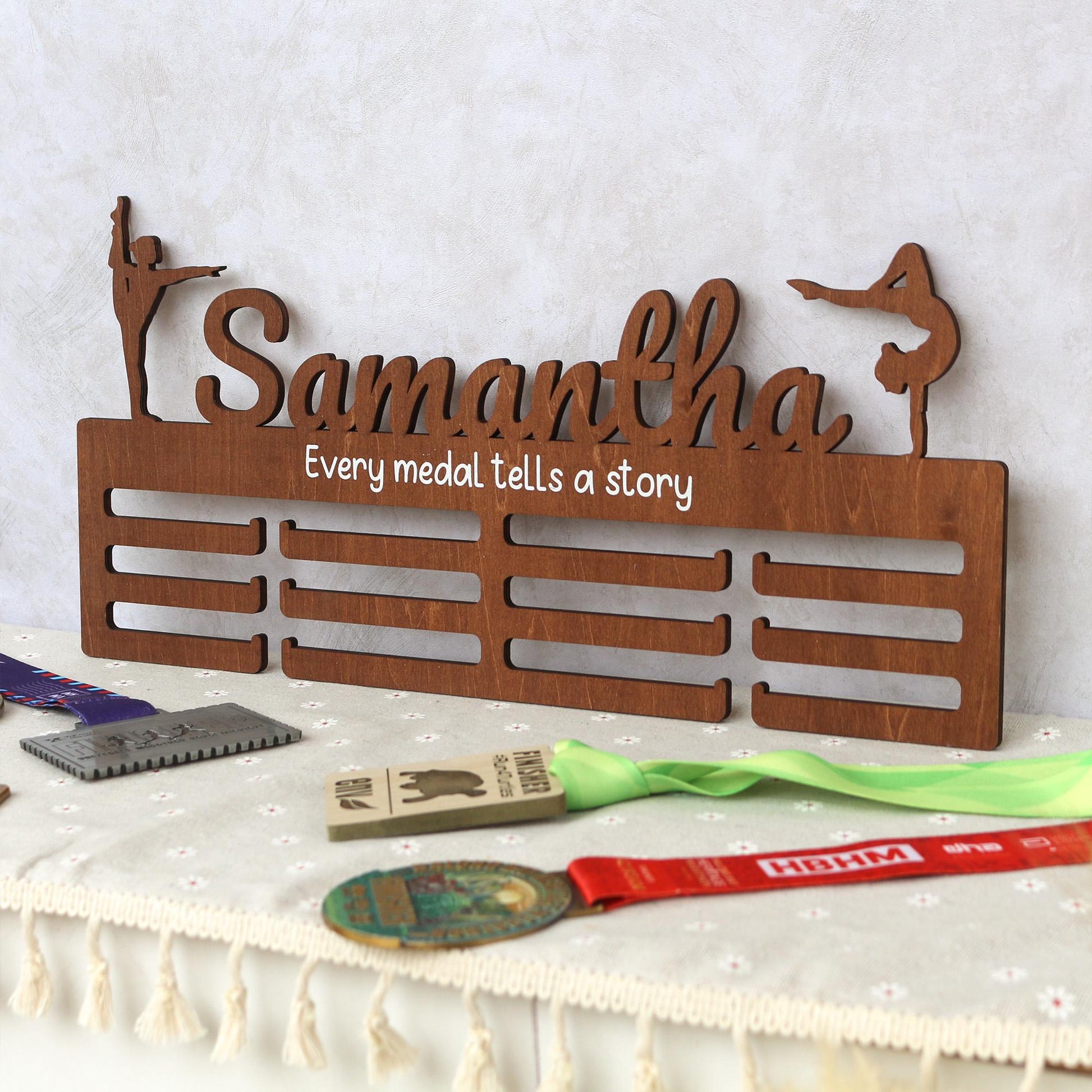 Medal Hanger, Gymanstics Medal Hanger, Bedroom Wall Hanging, Medal Display, Bedroom Sign, Bedroom Wall Art, Personalised Sign, Gymnast Sign