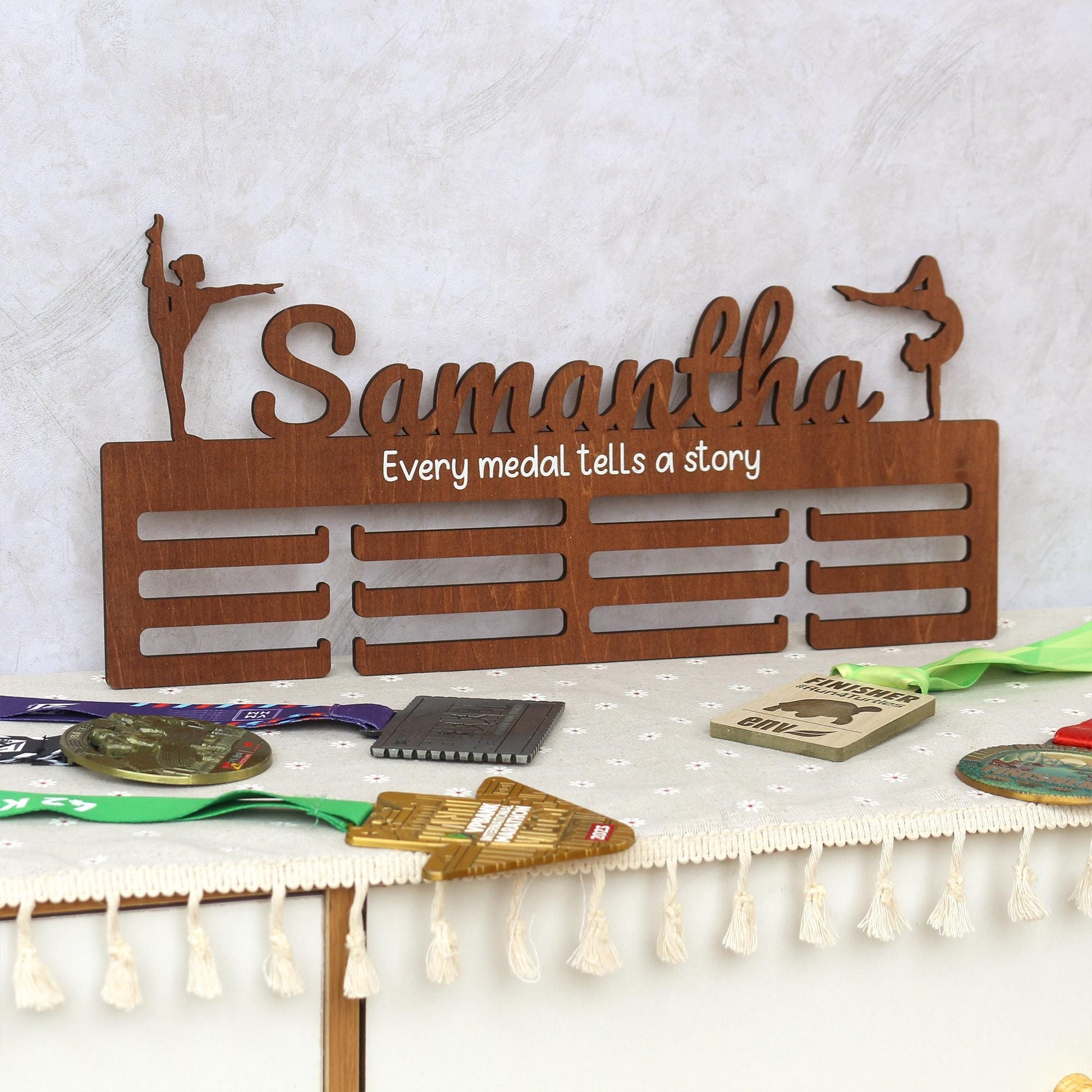 Medal Hanger, Gymanstics Medal Hanger, Bedroom Wall Hanging, Medal Display, Bedroom Sign, Bedroom Wall Art, Personalised Sign, Gymnast Sign