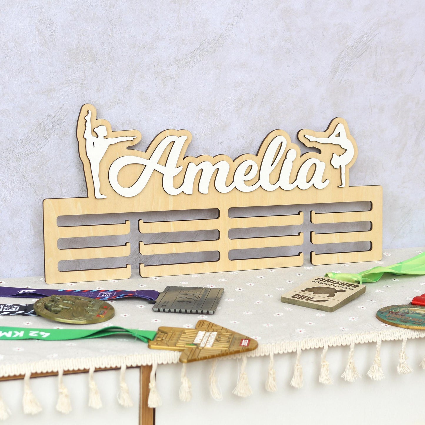 Medal Holder, Gymanstics Medal Hanger, Bedroom Wall Hanging, Medal Display, Bedroom Sign, Bedroom Wall Art, Personalised Sign, Gymnast Sign