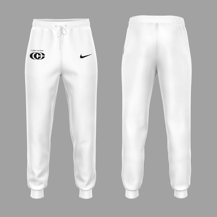 Caitlin Was Here - Caitlin Clark Signature Swoosh Logo T-Shirt V2 (White)