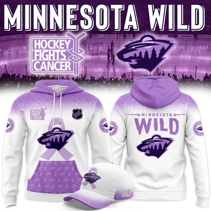 Limited Edition Minnesota Wild Hockey Fights Cancer 2025-26 Hoodie