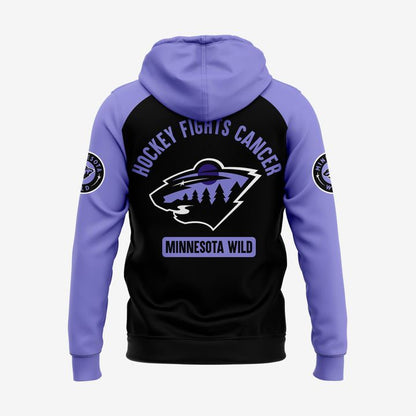 Limited Editions Minnesota Wild Hockey Fights Cancer 2025 Hoodie