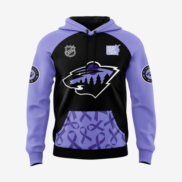 Limited Editions Minnesota Wild Hockey Fights Cancer 2025 Hoodie