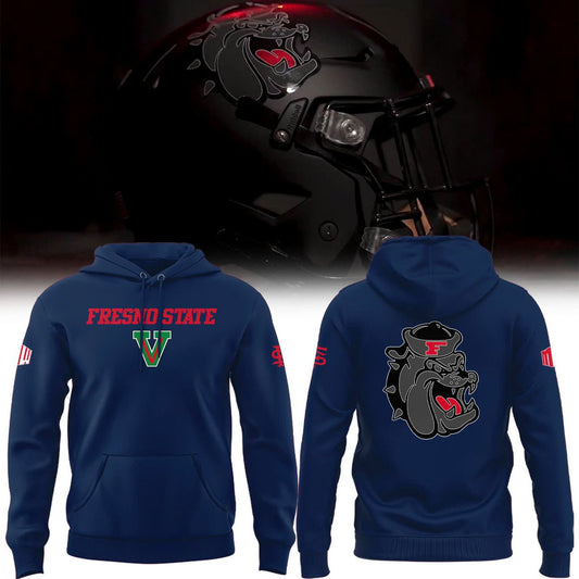 2025 "Fresno State Football" Uniform Hoodie Navy - Limited Edition