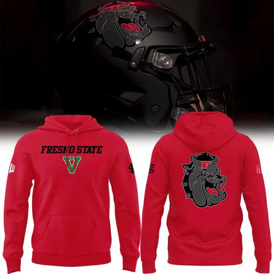 2025 "Fresno State Football" Uniform Hoodie Red - Limited Edition