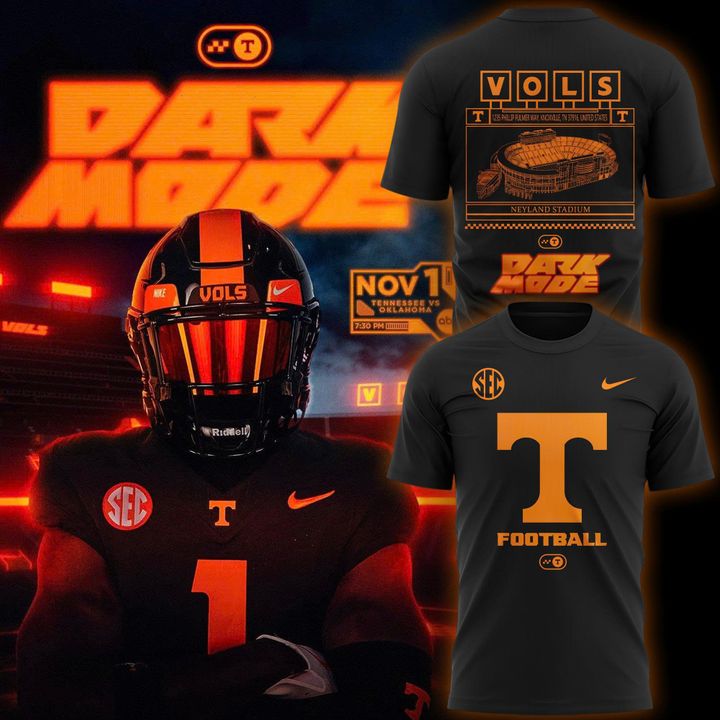 Limited Edition Tennessee Football T-Shirt Dark Mode For Fans