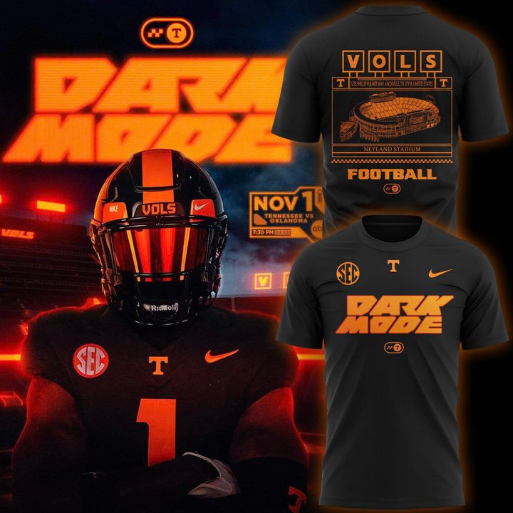 Limited Edition Tennessee Football T-Shirt Dark Mode For Fans
