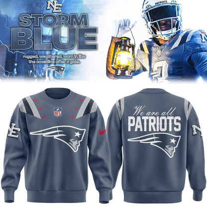 NE Patriots 2025 Rivalries Nor’Easter Storm Blue Sweatshirt