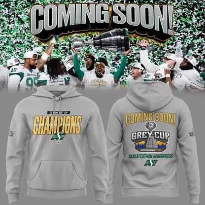 01.Saskatchewan Roughriders  GreyCup  Champions 2025 Hoodie