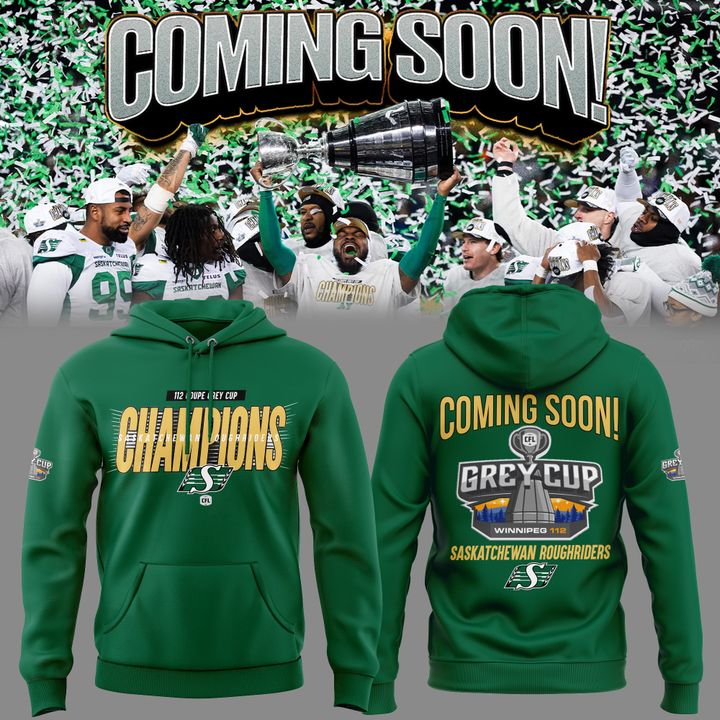 02.Saskatchewan Roughriders  GreyCup  Champions 2025 Hoodie