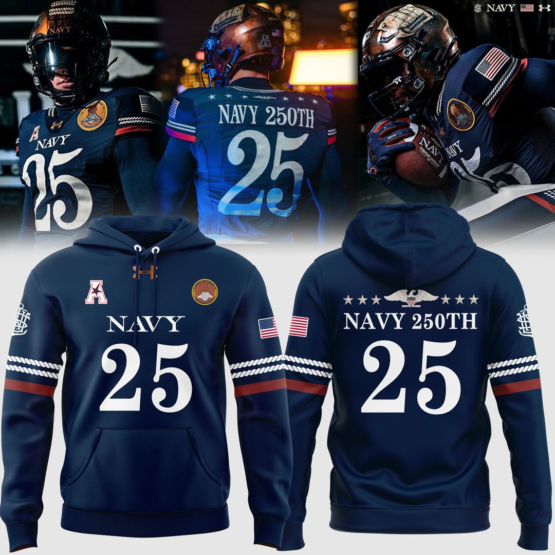 Navy Midshipmen 250th Anniversary Uniform Sideline Collection Replica Hoodie