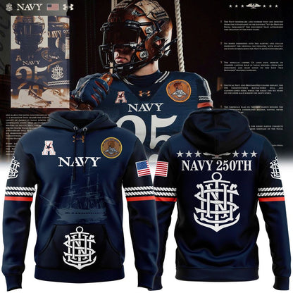 Navy Midshipmen 250th Anniversary Uniform Sideline Collection Replica Hoodie