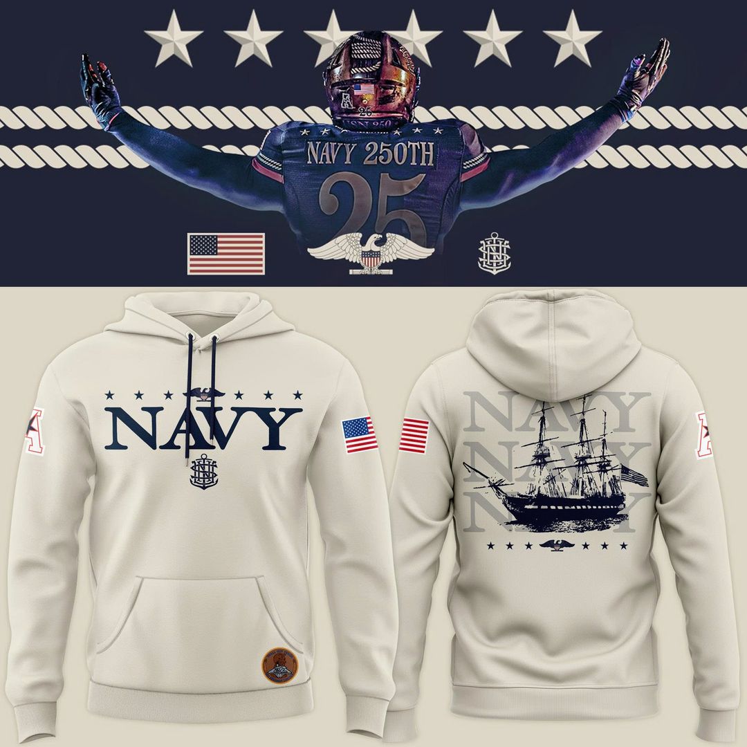 Navy Midshipmen 250th Anniversary Uniform Sideline Collection Replica Hoodie